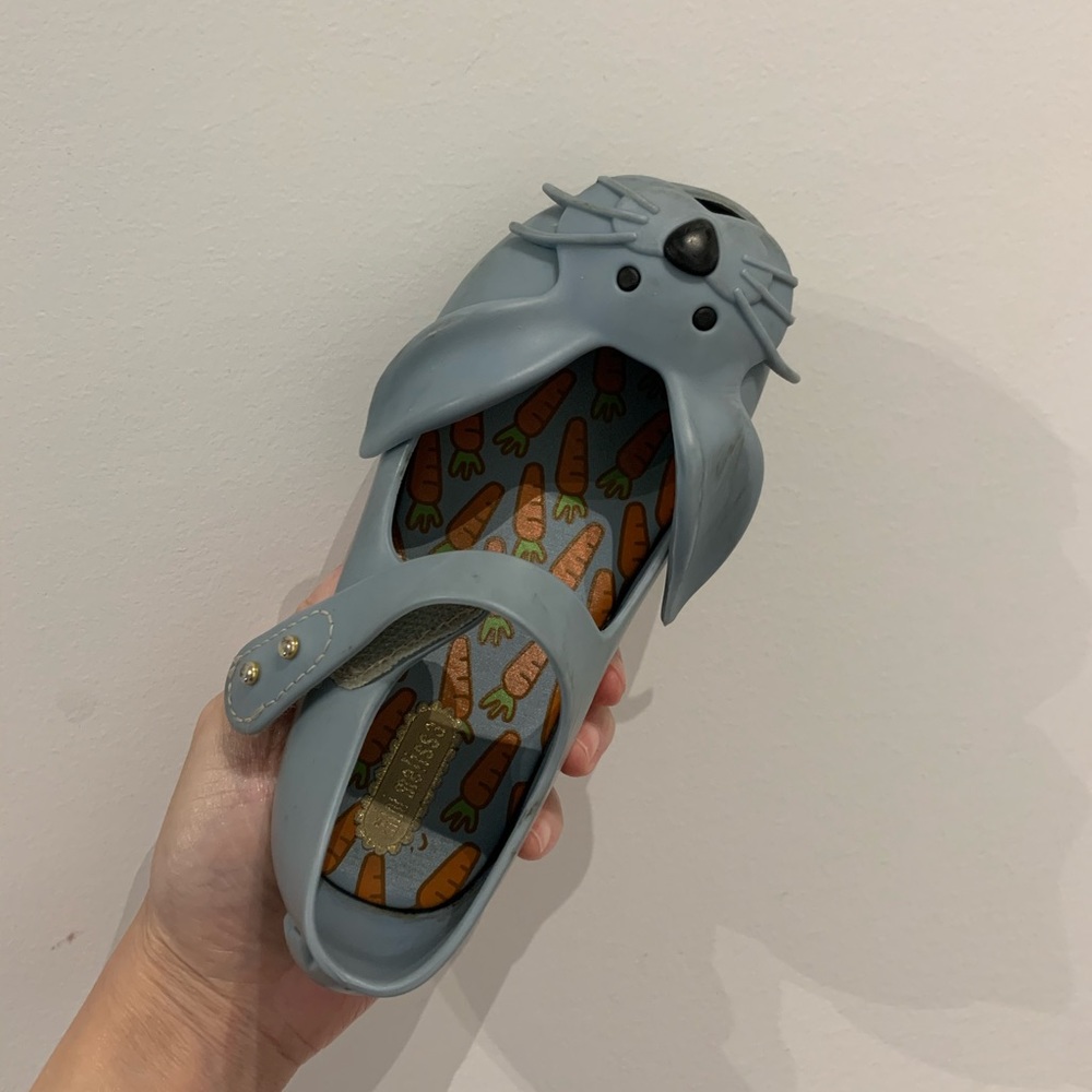 Mini Melissa Toddler Rabbit Bunny Jelly Mary Jane Shoes Blue Size 9